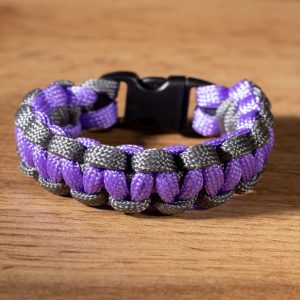 Lila-szürke paracord karkötő